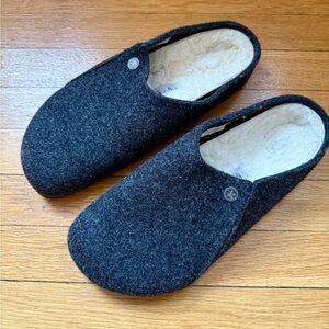 Birkenstock Gray Wool Slippers (Men’s)